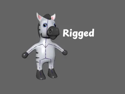 High-Quality 3D Cute Zebra - Animated for Games Low-poly 3D model