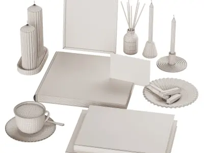 Autumn Orange Decorative Set 3D model