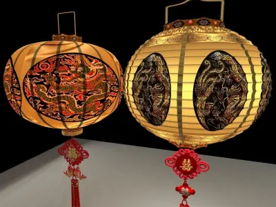 Chinese lantern 3D model 17