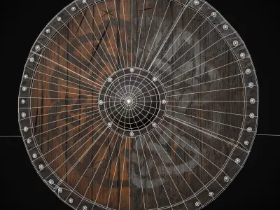 Viking War Shield YB Low-poly 3D model