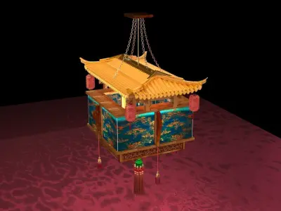  Chinese  palace house  lantern  3D model