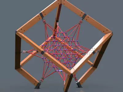 Cable car children play complex Cube 3D model