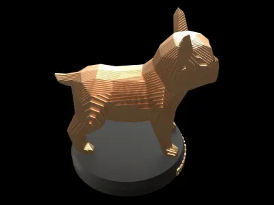 Parametric French Bulldog Puppy Low-poly 3D model purchase