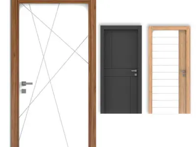 Interior Modern Doors Vol-Sd01 and Vol-Sd02 3D Model Collection