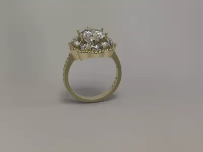  Luxury brilliant flower ring 3d model 3D print model