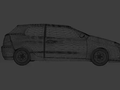VW Golf Low-poly 3D model