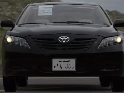 Toyota Camry 2007-2009 with engine VVT-I Low-poly 3D model