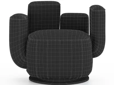 Armchair Cactus Shape Low-poly 3D model