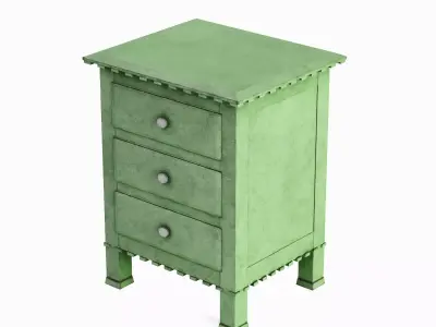 Old Wooden Dresser A 04 Low-poly 3D model