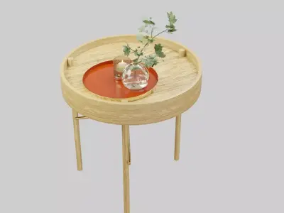 round table home decal furniture  Low-poly 3D model