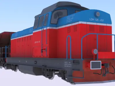 Cargo train PBR II 3D model