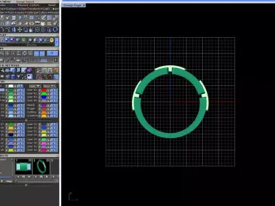 Modern Architectural Gold Ring with Structured Stone Details  3D print model