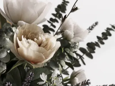 Photorealistic model of bouquets of flowers in vase   3D model