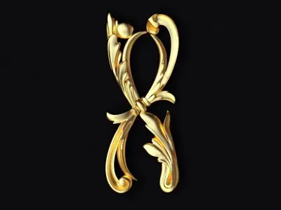 Central decor ornament for furniture 3D model 292