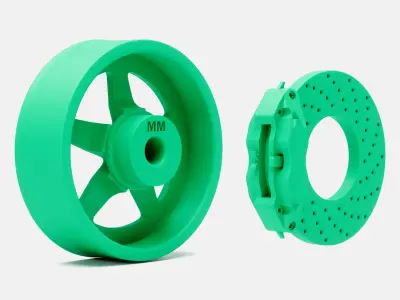 15x5 Weld S71 Wheel and Brake 3D print model