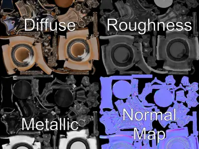 Antique Brass Balance Scale Model Pack Low-poly 3D model