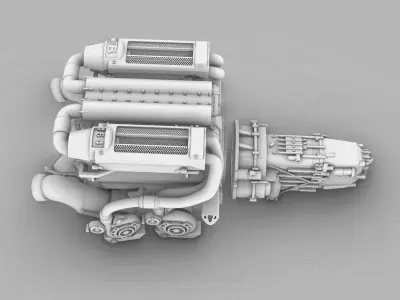 BUGATTI VEYRON ENGINE 3D print model