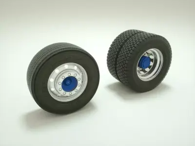 Truck tires and wheels 3D model