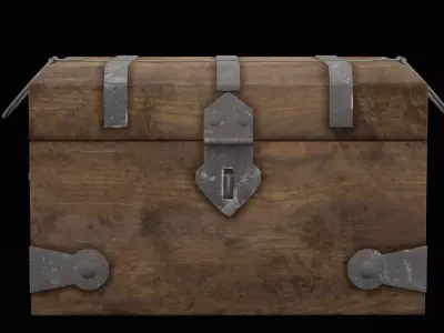 Treasure Chest Box Low-poly 3D model