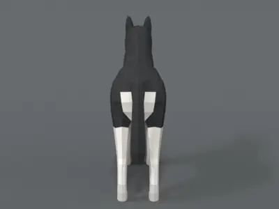 Low Poly Cartoon Husky Low-poly 3D model