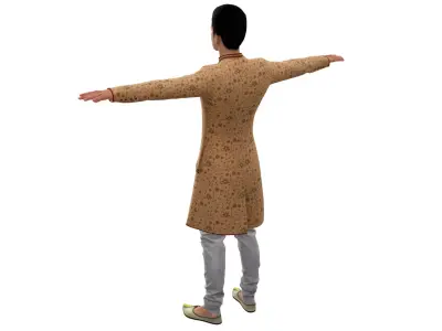 indian 3d man shalwar kameez Low-poly 3D model