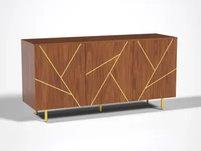 Inlay Dustin Cabinet walnut veneer Low-poly 3D model