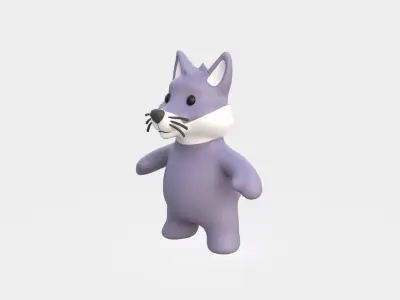 Little animal baby - Wolf cute - Animated  Low-poly 3D model