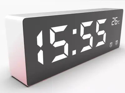 CLOCK REDWHITE WHITE Low-poly 3D model