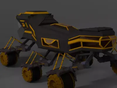 Sci-Fi Space Rover Free low-poly 3D model