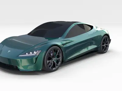 Tesla Roadster Green 3D model