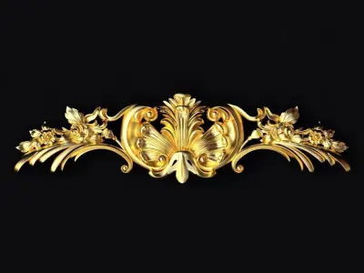 Central decor ornament for furniture 3D model 926