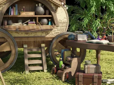 Potions Caravan 3D model
