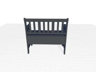 Wood Drawer Storage Bench 3D model
