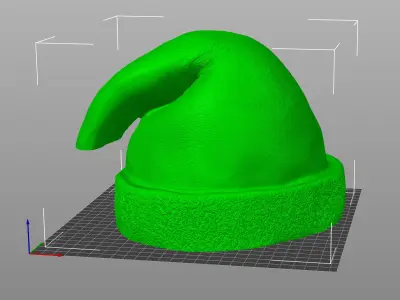 Skull with Christmas Cap 3D print model