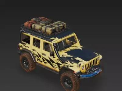 Solar Flare Expedition Jeep 3D Model Low-poly 3D model