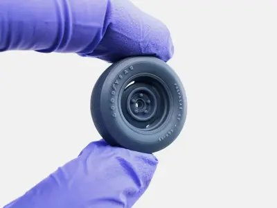 15x8 Mopar Steelie Wheel Goodyear Polyglas G60 Tire 3D print model