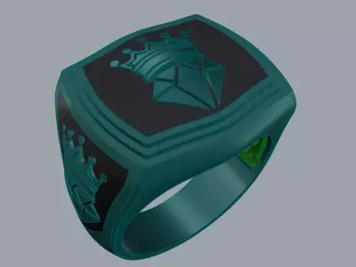 Luxury Brand Mens Ring Gold  3D print model