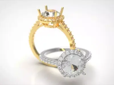 Eternal Radiance Halo Ring Set 3D print model