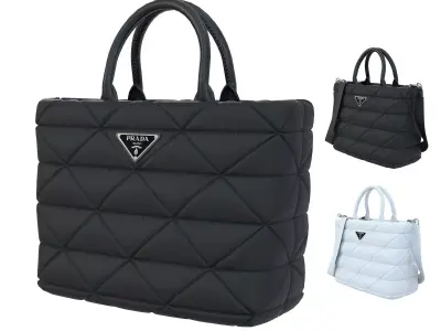 Prada Small Re-Nylon Padded Tote Bag Low-poly 3D model