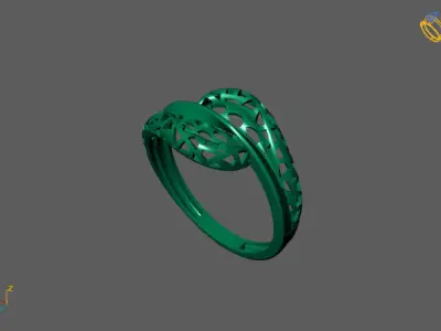 Fancy Womens Rings Plain Rings Ready STL 3DM Models Rings 3D print model 7