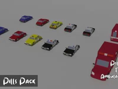 City Lowpoly Pack WhitePillsPack 3D model