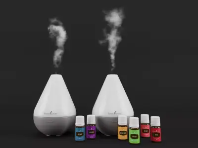 Dewdrop Diffuser and Oils Young Living 3D model