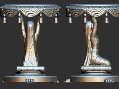 woman carrying table sculpture 3d printable model   3D print model