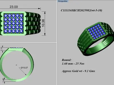 light weight gold diamond rings-C111116SKCH2025982-wt-5-10 3D print model