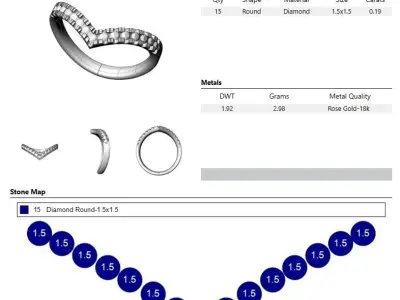 diamond ring V 3D print model
