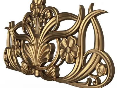 Carved Plaster Molding Decoration 045 Low-poly 3D model