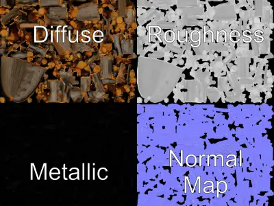 Stacked Wooden Logs Model Pack Low-poly 3D model