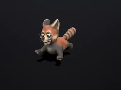 Red Panda Low-poly 3D model