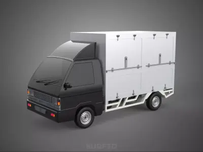 MITSUBISHI COLT L300 BOX TRUCK PICKUP CARGO FREIGHT CUBE VAN CAR 3D model