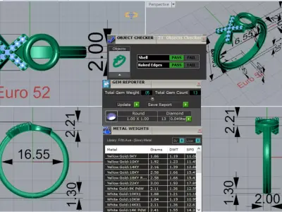 Rose Gold Diamond stl 3dm Ring XO Model jr00202 3D print model
